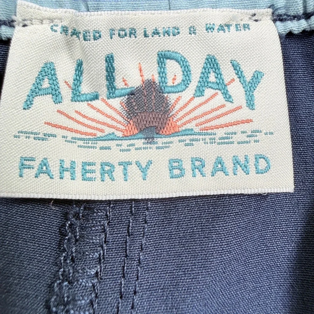 Faherty Brand All Day‎ Shorts Mens XXL Navy Blue Hybrid Swim Trunks Stretch 4.5